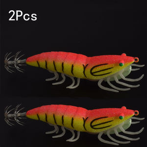 Imitation Shrimp Squid Fishing Lure with Sturdy Umbrella Treble Hook Noctilucent Ocean Tackle for Catching Squid And Cuttlefish