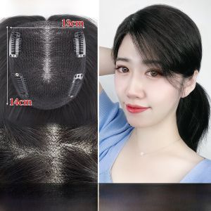 Defancy | Womens Hair Loss Top Piece Wig Swiss Net Side Bangs Lightweight Breathable Seamless Thickened Hair Extension Pieces