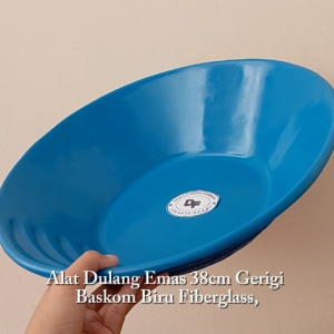 Alat Dulang Mas Dulangan Emas 38 cm GERIGI BASKOM BIRU Fiber Fiberglass Gold Pan