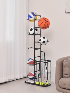 Nearra Kids Multi-layer Basketball Football Volleyball Storage Rack Organizer Indoor Home