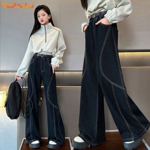Rolanko Girls Denim Wide-Leg Pants: A Comfortable & Stylish Choice