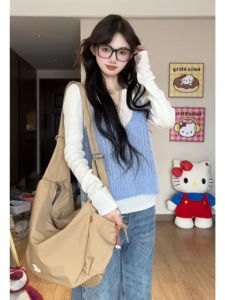 YUEZHONGWEI | Attractive Spring Vibes Blue Knit Tank Top Set