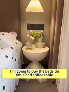 Creative coffee table sofa side table cream style home living room bedside movable small round table