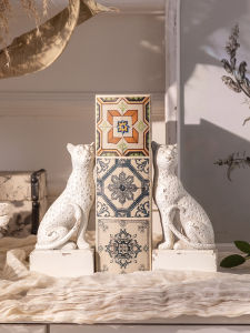 Retro French Vintage Snow Leopard Bookends Tabletop Decorations Entrance Creative Desk Crafts Props Photography Accessories