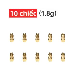 Weihe FISHING | Phụ Kiện Câu Cá WEIHE 10 Chiếc Chì Câu Hình Viên Đạn Rỗng Bằng Đồng Có Ren Dùng Để Làm Nặng Câu.