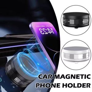 360 Degree Rotating Vacuum Magnetic Car Phone Holder Double Side Suction Cup Mobile Phone Holder Portable Strong Magnetic Adsorption Car Phone Stand