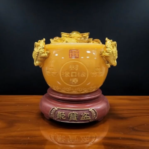Bát Tụ Bảo Thỏi Vàng Chiêu Tài Lộc Đặt Bàn Thờ Thần Tài Chất Liệu Bột Đá Cao Cấp Sang Trọng