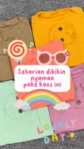 Alesha Knit Wear uk 2-5 Years / Kaos Anak Bahan Cotton Rib Tebal Stretch Balita 2-5 Tahun Blouse Atasan Polos Perempuan Kiosbalitafawa