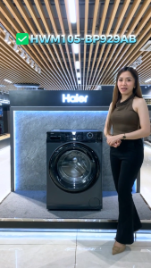 Haier HWM105-BP929AB 10.5kg Super 525 Drum Fully Automatic Front Load Inverter Washing Machine (Dark Silver)