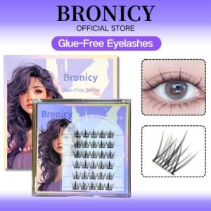 BRONICY ขนตาปลอม แบบมีกาวในตัว แบบช่อ ดูเป็นธรรมชาติ ใช้ซ้ําได้ ติดง่าย ไม่ต้องใช้กาว สไตล์เกาหลี คุณภาพสูง
