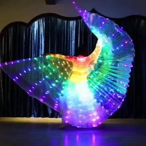 LED Luminescent Color Cloak Adult Children Dancers Luminous Butterfly Wing Stage Performance Belly Dancing Party Photo Prop