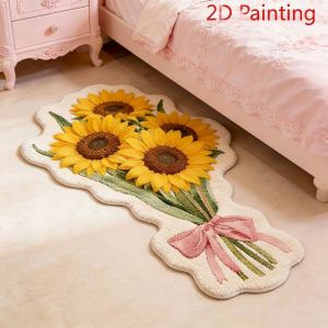 Thảm Trải Sàn Mềm Mại VIKAMA Plush Soft Bouquet Flower Area Thảm Trải Sàn Chống Trượt Thấm Nước Để Trang Trí Nhà Cửa - Thảm Lông Xù Không Đều Cho Phòng Ngủ Phòng Tắm Phòng Khách