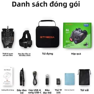 GTMEDIA N4 Ống Nhòm Đơn Thị Hồng Ngoại Tầm Nhìn Ban Đêm Zoom Kỹ Thuật Số 5X Độ Phân Giải 1080P FHD Tầm Nhìn Ban Đêm 300m Điều Chỉnh Hồng Ngoại 7 Cấp Độ Cho Hoạt Động Ngoài Trời