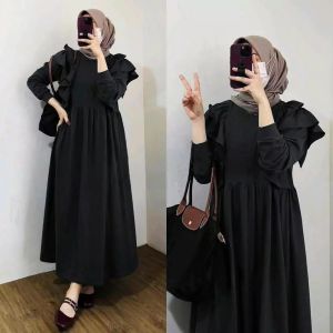 gamis wanita meldi ruffles dress remaja kekinian cringkel Airflow