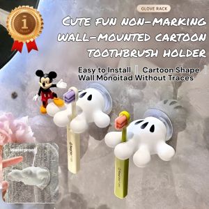 Waterproof and Moistureproof Toothbrush Holder Toothbrush Holder Soft Pvc Material Stick Firmly卡通牙刷架浴室收纳置物