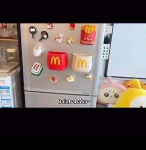 Rak Kotak Penyimpanan Magnet Tempel Kulkas Motif Mcd Tempel Kulkas Organizer Box Magnetic