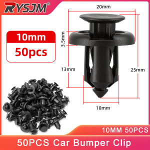 RYSJM | 50PCS Car Fastener Clamps Retainer Screw Fender Rivet Clips 10MM Auto Bumper Retainer Clip For Honda Acura Civic TSX