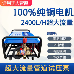 Full Copper Large Flow Electric Firefighting Pressure  Pump Car Wash Dual Purpose Pipe Pressure ing Machine Side Leak Measurement