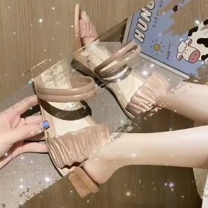 Sandals Outdoor Slippers Fashion Multi-functional Flat Open Toe Roman Retro Herringbone