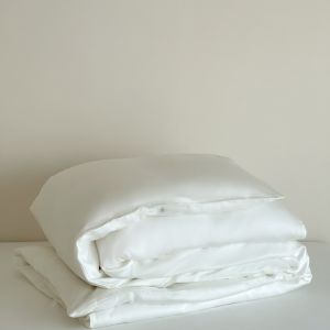 1pc King Duvet CoverLyocell Bamboo FiberSummer Cooling Quilt CoverBreathable Skin-friendly White Wedding Home Bedding 86*94in