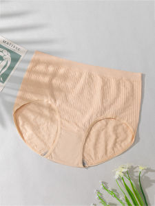 plus Size Pure Cotton Underwear Womens mid High Waist Abdomen Lifting Thin Breathable Seamless Triangle Panties