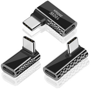 STODER Angled Type C Adapter USB C Adaptor OTG USBC Connector Phone Cable Converter Fast Charging Charger Android Extender 90 Degree Elbow Right Angle L Shape Lshaped Earphone Audio Extend Thunderbolt Extend for iPhone 15 Macbook Pro Nova Redmi Vision Pro