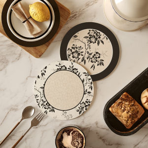 Thảm Cốc Hình Tròn Kiểu Pháp Cổ Điển Chịu Nhiệt Độ Cao Hấp Thụ Nước Chống Bỏng Thảm Bàn Ăn PVC Dùng Tại Nhà Mùa Hè 2025