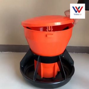 Orange round Automatic piglets feeder capacity 5kgs and 15kgs Thickening pigletsfeeding trough conservation bar Suckling