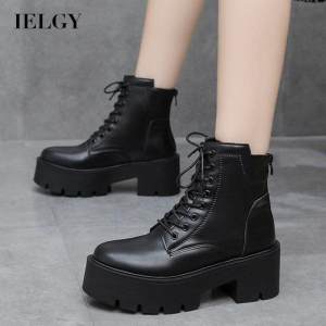 IELGY british style thick bottom ins low tube martin boots women