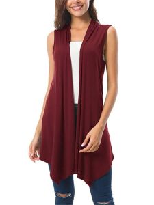 Womens Slim Fit Solid Color Sleeveless Cardigan Warm Street Style round Neck Single Button Closure Long Sleeve Knitted Sweater