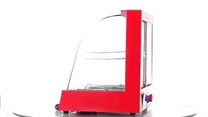 WISSEN Constant temperature cabinet heating display counter fried chicken burger cooked food holding cabine Commercial holding cabinet food heater glass display cabinet heavy-duty curved deli cabinet with lighting