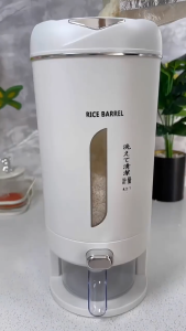 MYGT Smart Automatic Rice Dispenser 5KG/10KG with Rinsing Cup – One-Touch Grain Storage Sealed & Space-Saving Beras Container Easy Dispensing Food Bin untuk Dapur Anti-Lembap Sesuai untuk Beras/Cereal/Kacang
