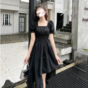 Big Sale Leak-Picking Younger Cinched Slim Looking Elegant Dress Womens Minority Fashion Asymmetrical Hem Stylish Skirt