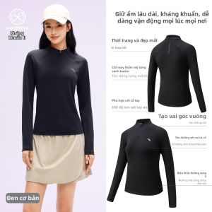 ANTA | Áo Thun Dài Tay Nữ Không Áp Lực Mở Tới Nửa Chống Thấm Mồ Hôi