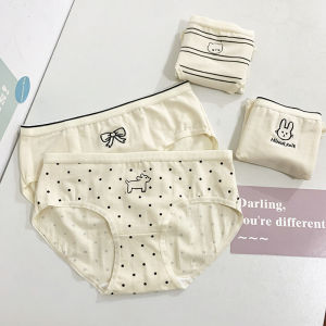 น่ารัก สัตว์ นุ่ม ผ้าฝ้าย 5a ต้านเชื้อแบคทีเรีย 50 เส้นด้ายนับ การ์ตูน บริสุทธิ์ ผ้าฝ้าย กลาง-ต่ํา เอว สามเหลี่ยมสาวชุดชั้นในผู้หญิง
