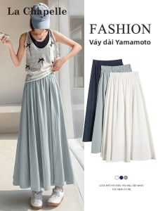 La Chapelle | Ice Silk Pleated High-Waist A-Line Flowy Skirt