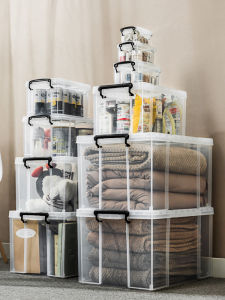 กล่องเก็บของพลาสติกใสขนาดใหญ่ 90x60x40cm สำหรับเสื้อผ้า เครื่องประดับ ของเล่น ขนม กล่องเก็บของสำหรับใช้ในบ้าน ชั้นวางของในตู้เสื้อผ้า