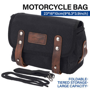 Black Motorcycle Saddle Bag Universal Side Pockets Retro Canvas Bag Rear Seat Bag Motorcycle Tail Bag Electric Bike Bag