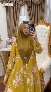 Dress jumbo Khaura/dress kasual jumbo LD 110/dress santai model terkini 2025/Home dress viral/dress kondangan terkini/gamis muslim wanita/baju muslim wanita/gamis jumbo