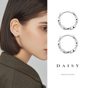 DAISY DREAM | Design Sensible Ear Piercing 999 Pure Silver Diamond Hoop Earrings