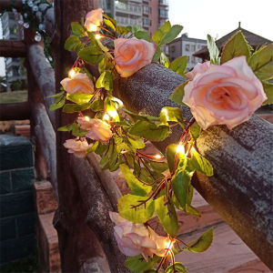 Đèn Dây Trang Trí Hình Dây Leo Nhân Tạo Với Lá Xanh Cho Cây Thông Noel Trang Trí Nhà Cửa Dùng Pin Trang Trí Đám Cưới
