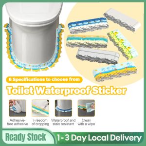 PVC Waterproof Tape Toilet Bowl Beauty Seam Sticker Widened Waterproof Adhesive Strip Stove Top Water Pool Wall Corner Toilet Bowl Sticker Sink Edge Tape Kitchen Dathroom Kliker putih kecantikan toilet马桶防水贴