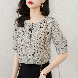 DAIXIANGFEIZI | Áo Blouse In Hoa Thanh Lịch Thời Trang