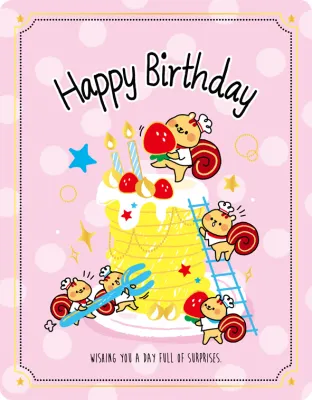 Season Taiwan All Year Round Big Open Birthday Card A3 Creative Collective Signature Extra Large Size Greeting Card Tri-Fold Card with Envelope