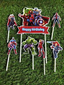 Cake Topper Avengers happy birthday hiasan kue ulang tahun
