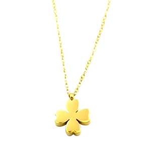 Titani.id Acc-1619  Korean style Kalung wanita titanium anti karat Lucky leaf