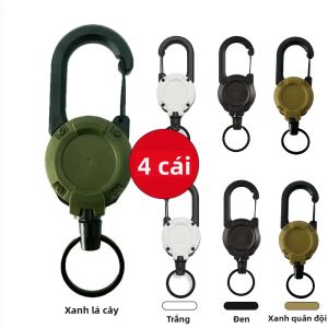 Bộ Móc Khóa Kéo Dài Có Thể Thu Vào Kẹp Thép Không Gỉ Siêu Bền Với Móc Khóa Cho Nam Túi Ngoài Trời Bộ 1/2/4 Cái