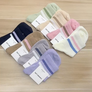 CEEKEY ถุงเท้าสุภาพสตรีฤดูร้อนบางถุงเท้าขนาดกลางถุงเท้าผ้าฝ้ายถุงเท้ากีฬาดูดซับเหงื่อถุงเท้าสั้นระบายอากาศ