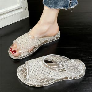 JIFANPAUL | Hollow Crystal Slippers Anti-slip Soft Bottom New Fashion Home Jelly Sandals