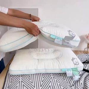 Ruột Gối Matxa Cool Milk Thêu Hình Gấu Nhập Khẩu Nguyên Chiếc